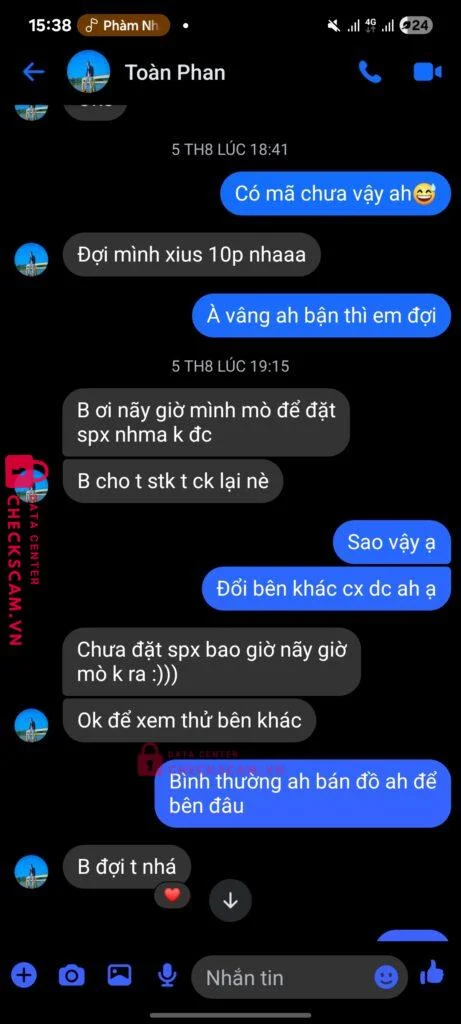 43520997 PHAN CONG DUC TOAN ACB bị cảnh báo lừa đảo scam
