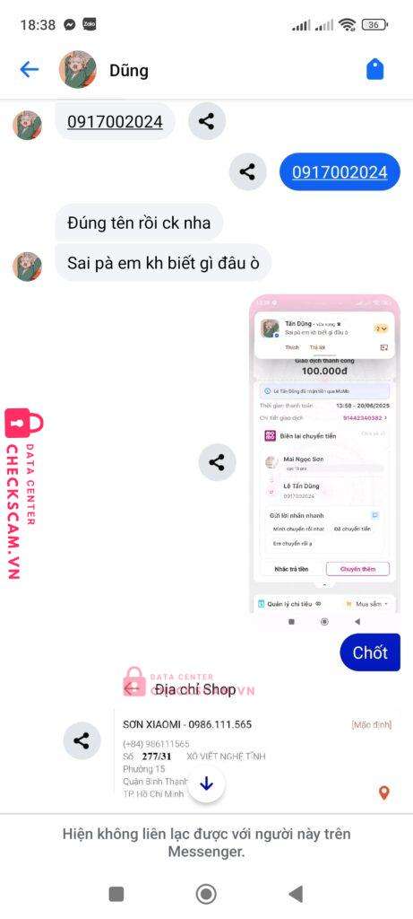 44334567891011 LE TAN DUNG MB bị cảnh báo lừa đảo scam