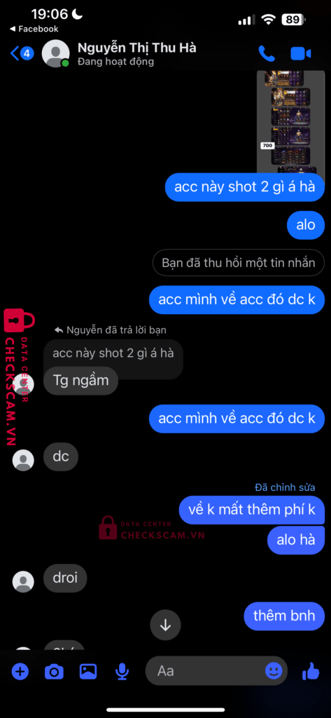 4441232004 NGUYEN THI THU HA MB bị cảnh báo lừa đảo scam