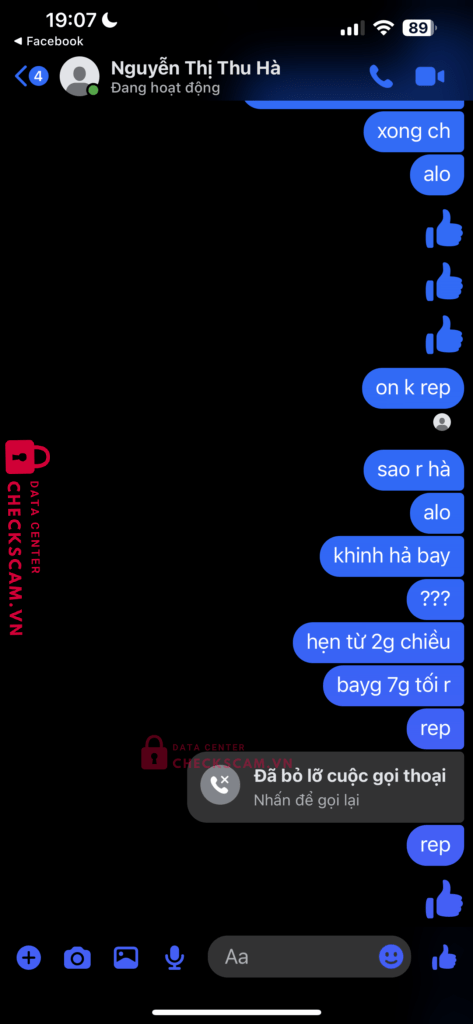 4441232004 NGUYEN THI THU HA MB bị cảnh báo lừa đảo scam
