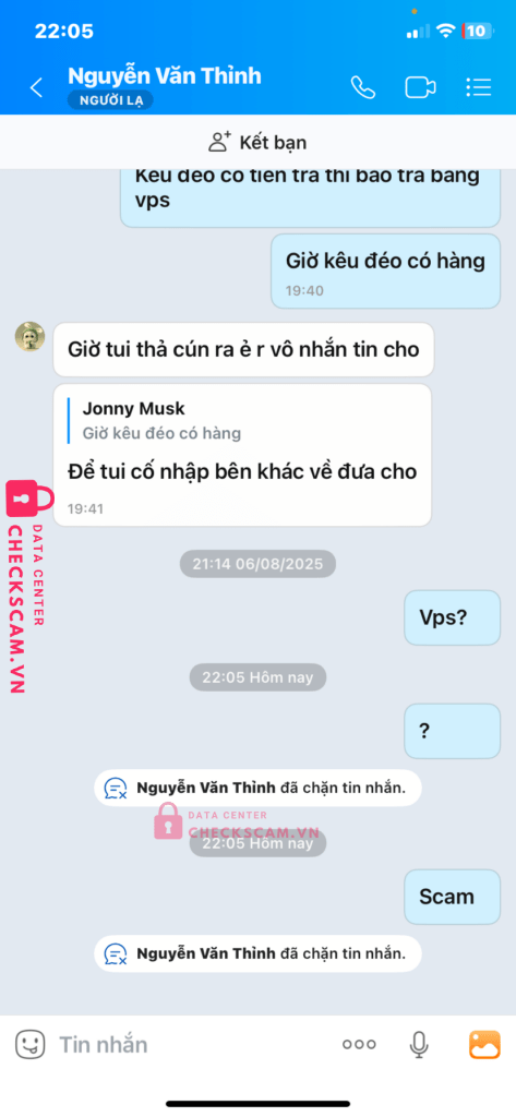 454120102009 NGUYEN VAN THINH MB bị cảnh báo lừa đảo scam