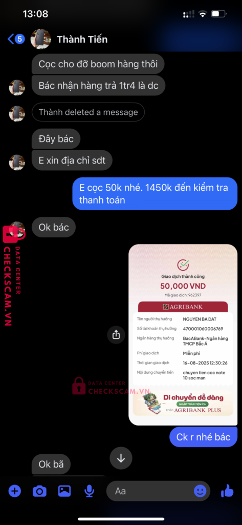 470001060006769 NGUYEN BA DAT Bac A Bank bị cảnh báo lừa đảo scam