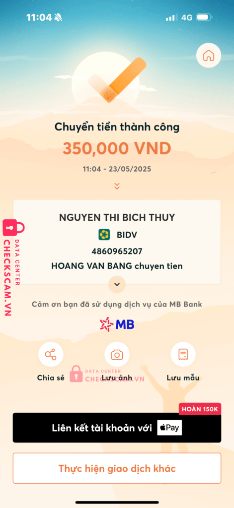 4860965207 Nguyen Thi Bich Thuy BIDV bị cảnh báo lừa đảo scam