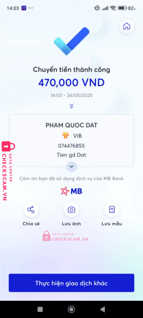 074476855 Pham Quoc Dat VIB bị cảnh báo lừa đảo scam