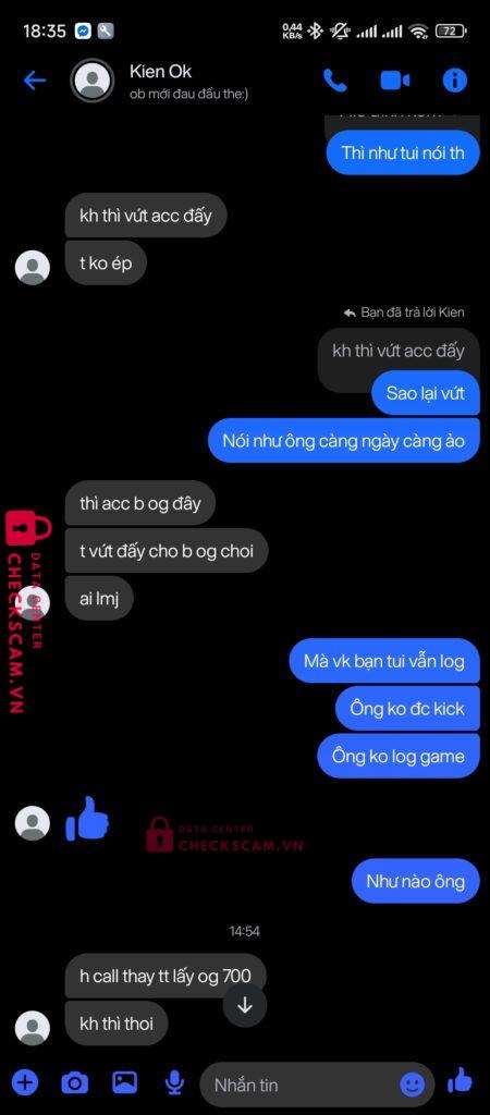 0866006320 Hoang Le Trung Kien MB bị cảnh báo lừa đảo scam
