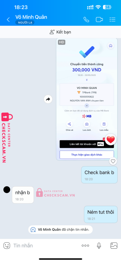 10000510822 Vo Minh Quan TP BANK bị cảnh báo lừa đảo scam