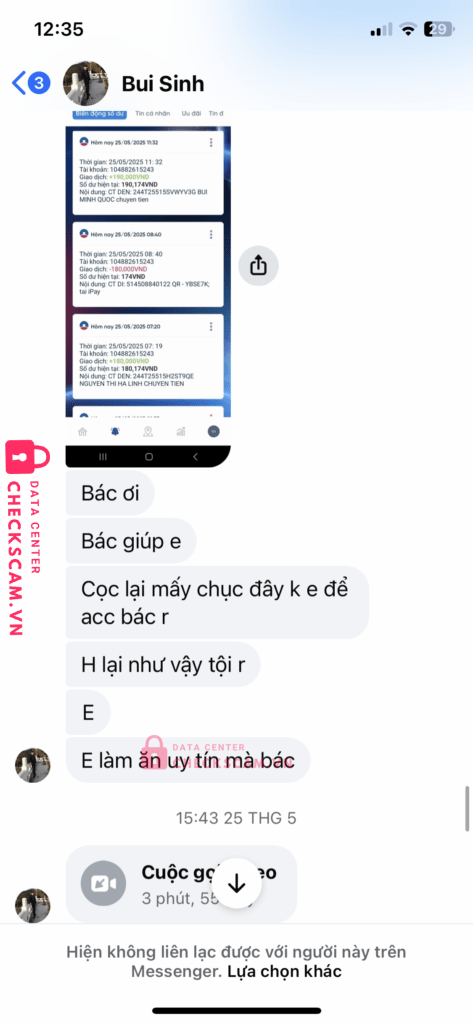 104882615243 Bui Quang Sinh Vietinbank bị cảnh báo lừa đảo scam