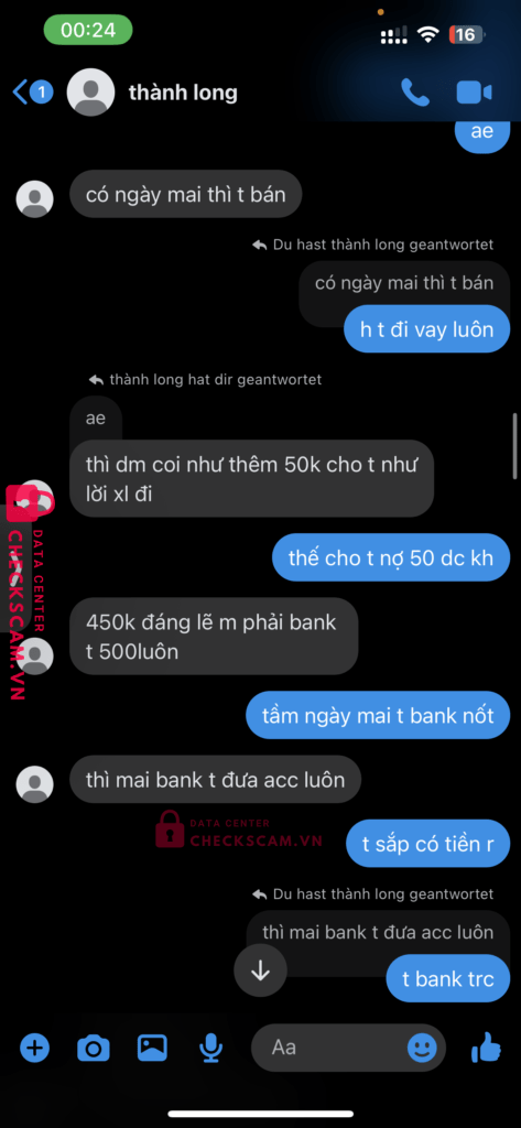 1360000000207 Nguyen Thanh Long MB bị cảnh báo lừa đảo scam