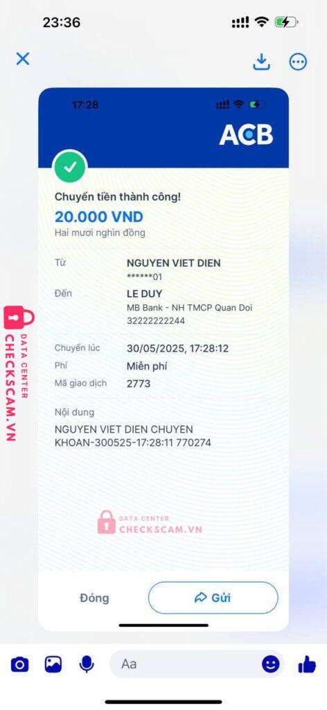 32222222244 Le Duy MB bị cảnh báo lừa đảo scam