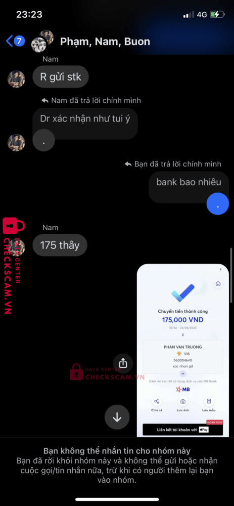 563004640 Phan Van Truong VIB bị cảnh báo lừa đảo scam