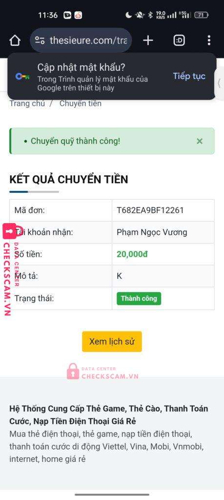 5123456783 Nguyen Ngoc Vuong MB bị cảnh báo lừa đảo scam