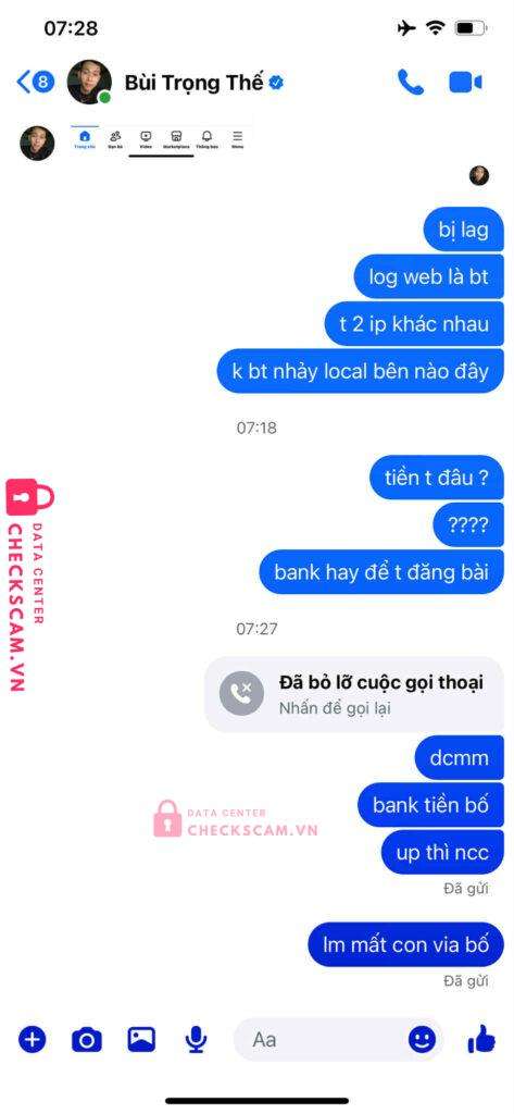 5888883888 BUI TRONG THE Techcombank bị cảnh báo lừa đảo scam