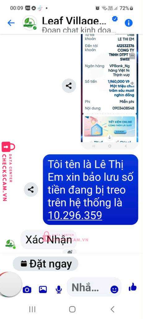 412532376 Na Sweets Co Ltd VP BANK bị cảnh báo lừa đảo scam