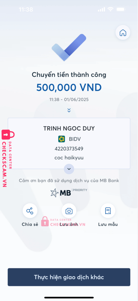 4220373549 Trinh Ngoc Duy BIDV bị cảnh báo lừa đảo scam