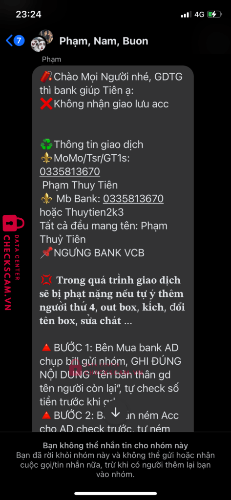 563004640 Phan Van Truong VIB bị cảnh báo lừa đảo scam