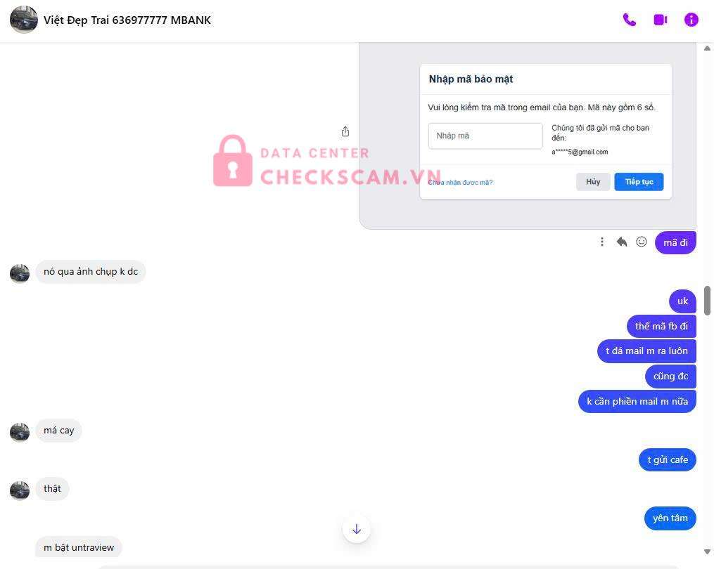 636977777 VO ANH VIET MB bị cảnh báo lừa đảo scam