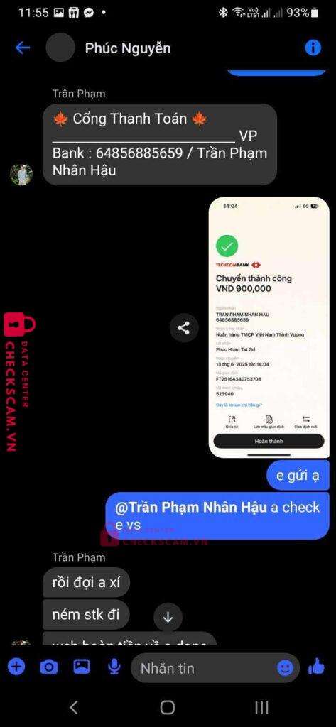64856885659 TRAN PHAM NHAN HAU VPBANK bị cảnh báo lừa đảo scam