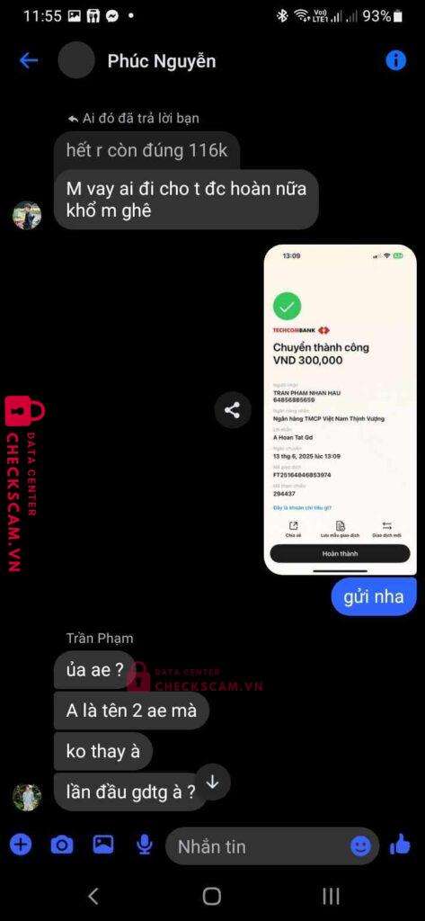 64856885659 TRAN PHAM NHAN HAU VPBANK bị cảnh báo lừa đảo scam