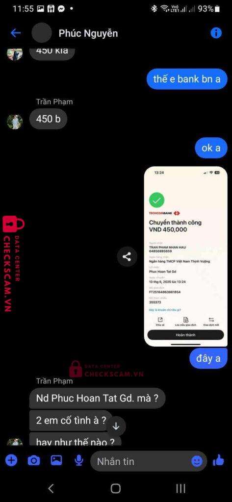 64856885659 TRAN PHAM NHAN HAU VPBANK bị cảnh báo lừa đảo scam