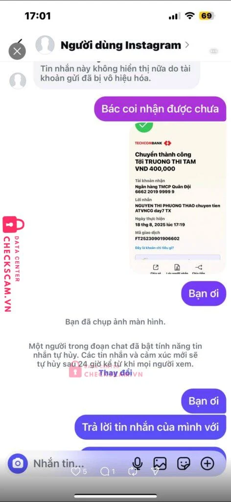6662201999999 TRUONG THI TAM MB bị cảnh báo lừa đảo scam