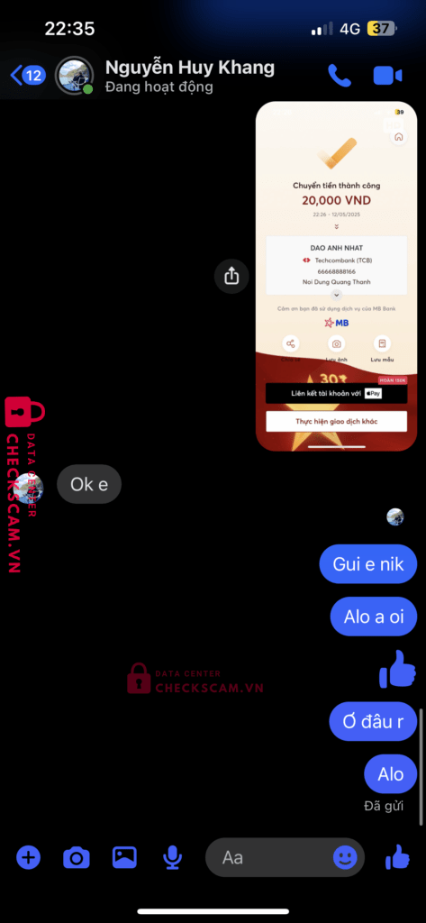 66668888166 Dao Anh Nhat Techcombank bị cảnh báo lừa đảo scam