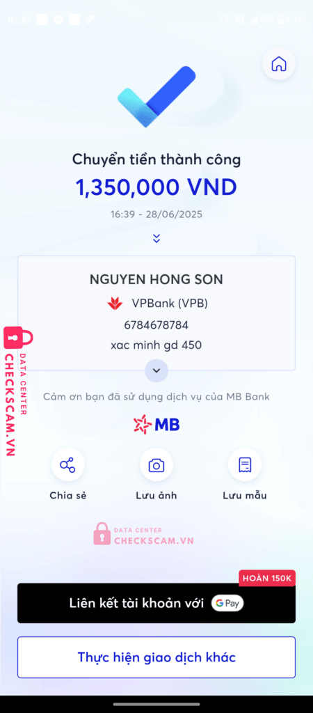 6784678784 NGUYEN HONG SON VP BANK bị cảnh báo lừa đảo scam