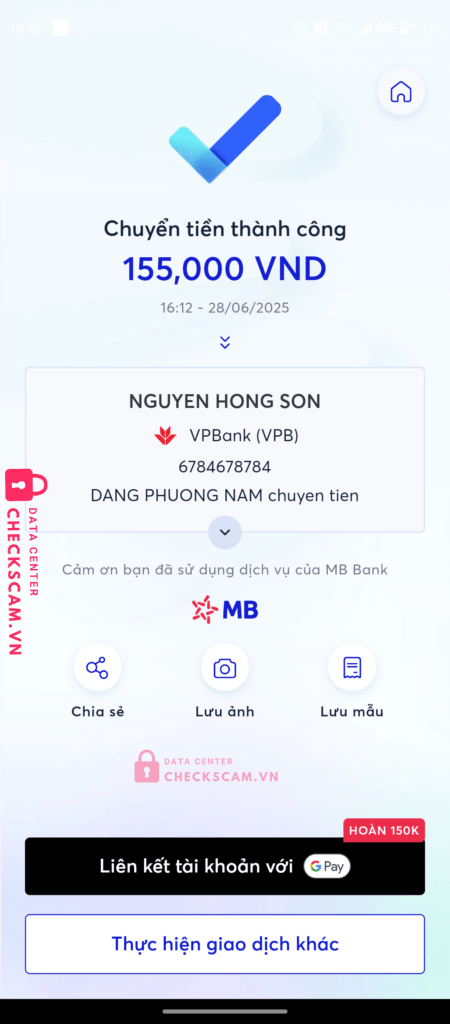 6784678784 NGUYEN HONG SON VP BANK bị cảnh báo lừa đảo scam