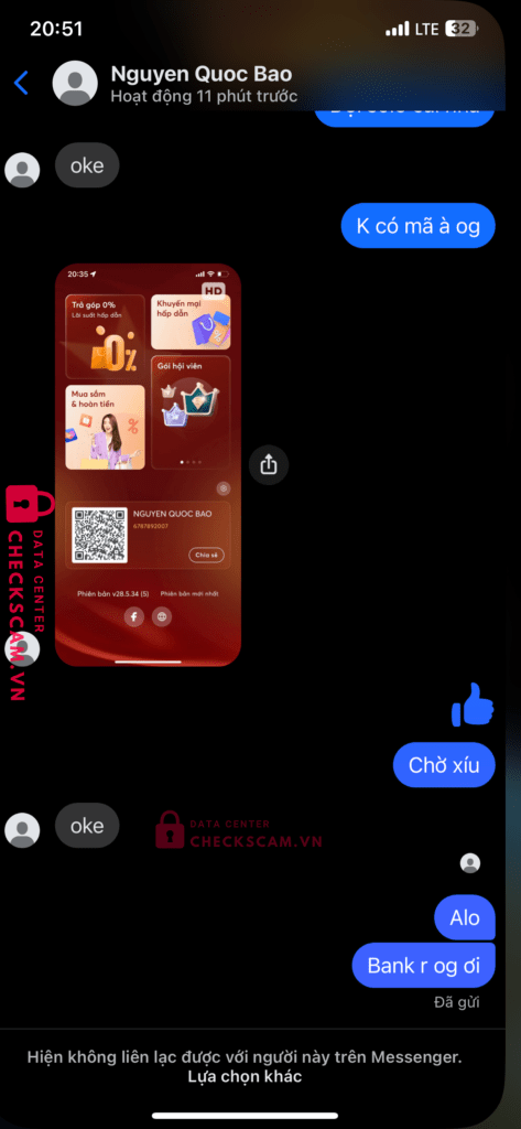 6787892007 NGUYEN QUOC BAO MB bị cảnh báo lừa đảo scam