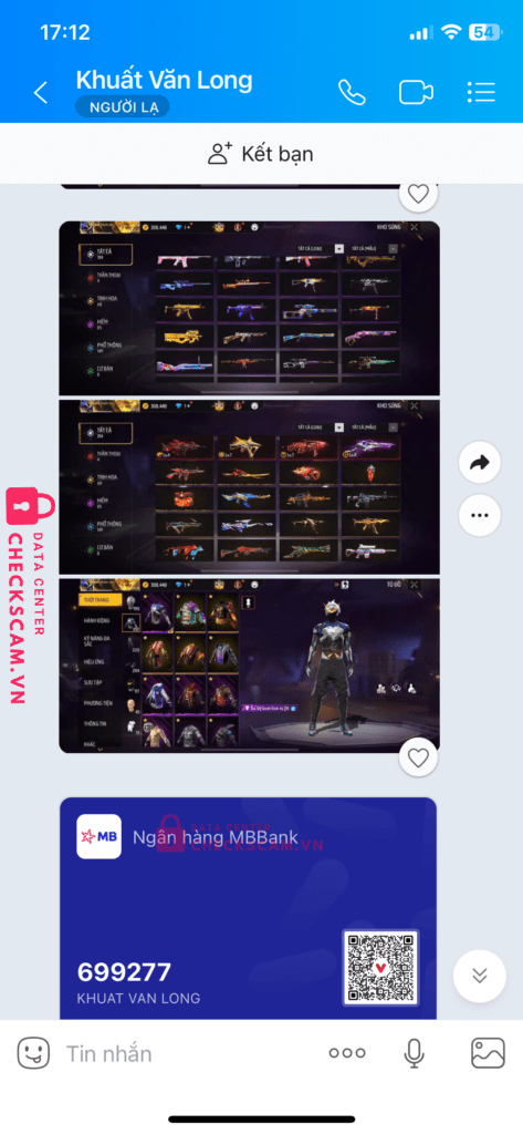699277 KHUAT VAN LONG MB bị cảnh báo lừa đảo scam