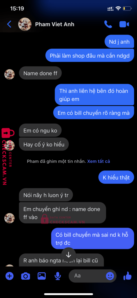 1052442717 Le Van Hoang VCB bị cảnh báo lừa đảo scam