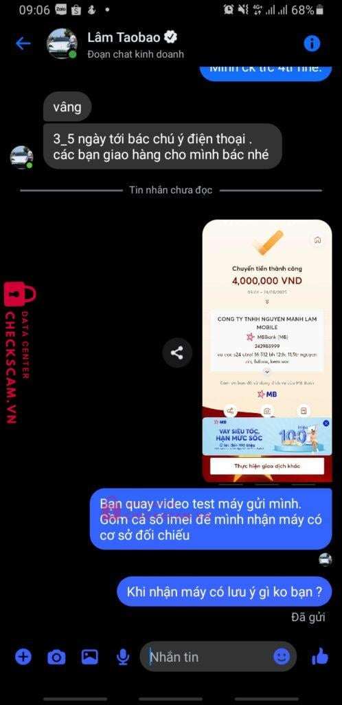 242988999 Nguyen Manh Lam Mobile MB bị cảnh báo lừa đảo scam