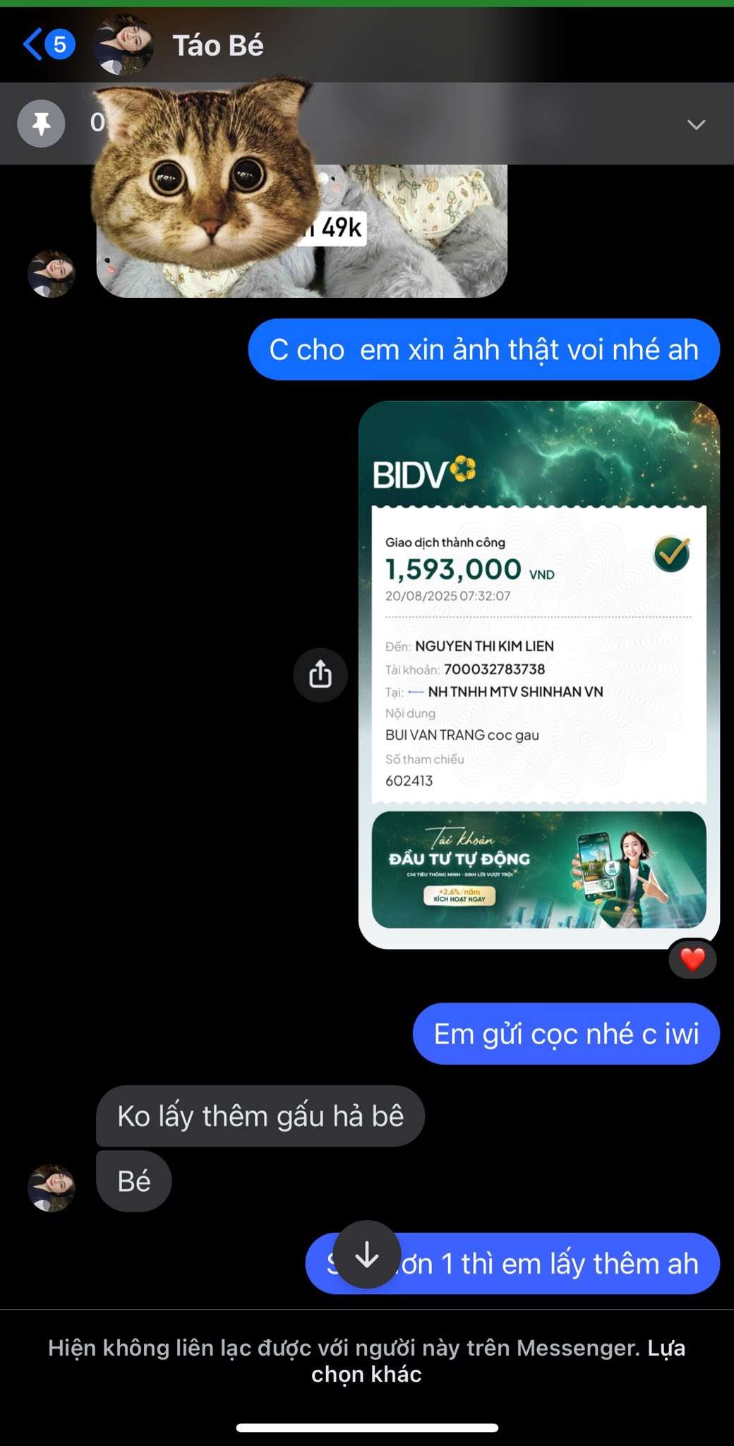 700032783738 Nguyen Thi Kim Lien Shinhan Bank bị cảnh báo lừa đảo scam