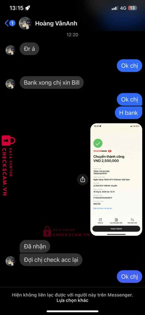 700034519107 Shinhan Bank tran thi quynh bị cảnh báo lừa đảo scam