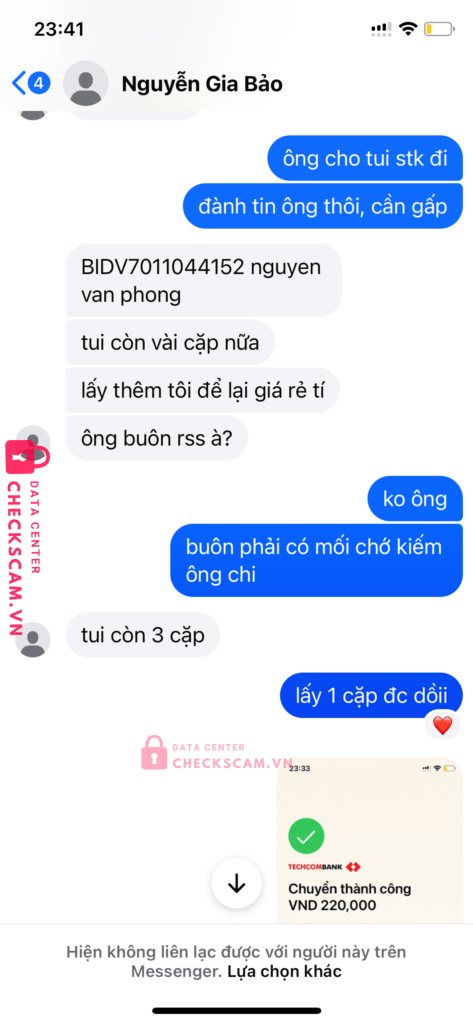 7011044152 Nguyen Van Phong BIDV bị cảnh báo lừa đảo scam