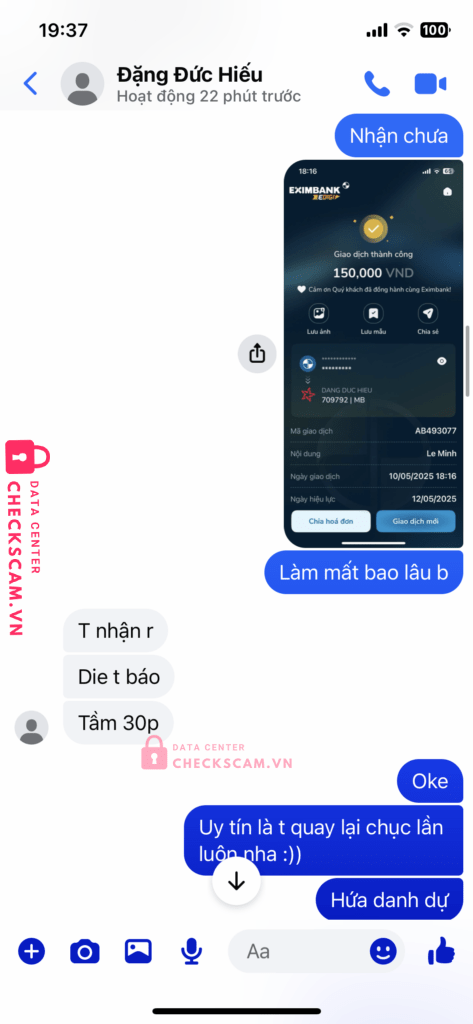 709792 Dang Duc Hieu MB bị cảnh báo lừa đảo scam