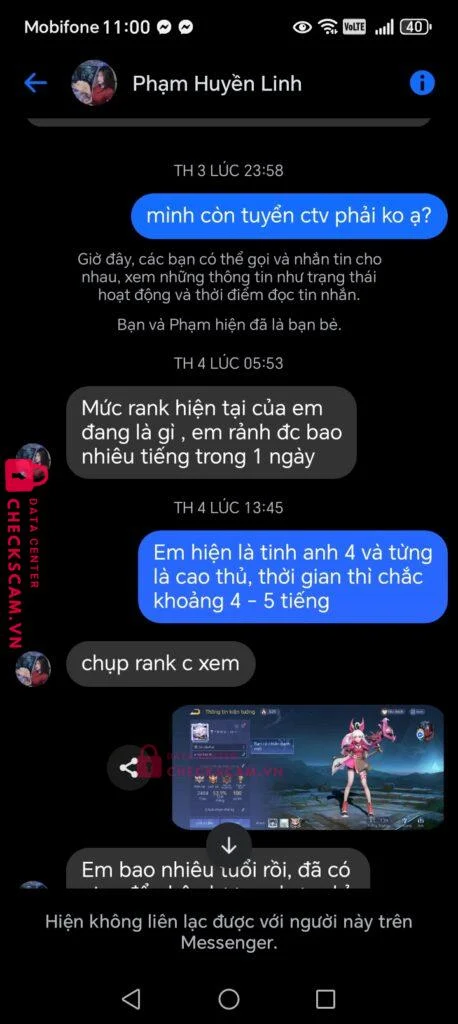 72472506796 PHAM THI HUYEN LINH TP BANK bị cảnh báo lừa đảo scam