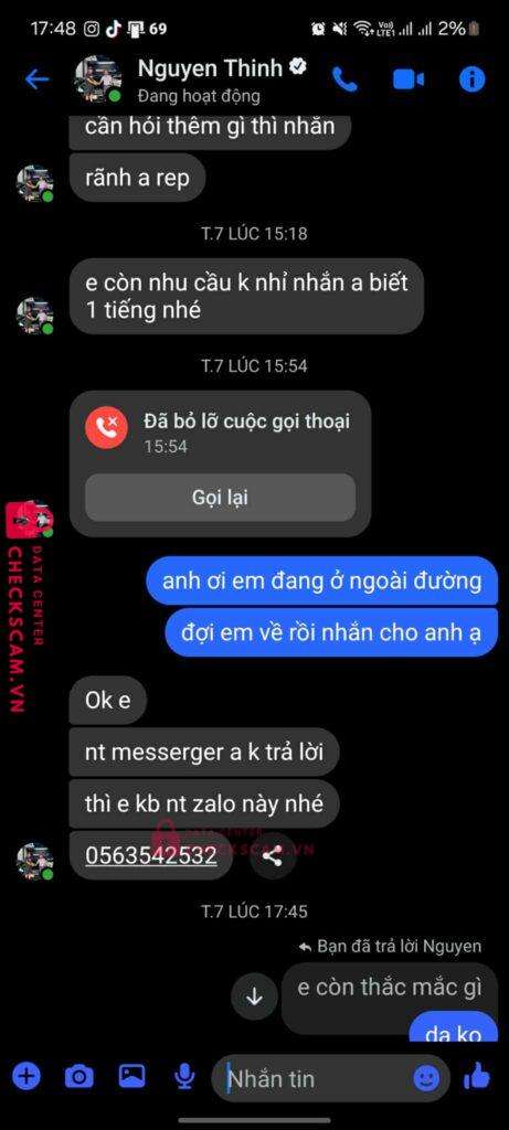 749000 HOANG NGUYEN THINH VIB bị cảnh báo lừa đảo scam