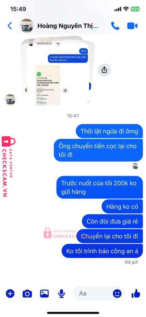 749000 HOANG NGUYEN THINH VIB bị cảnh báo lừa đảo scam