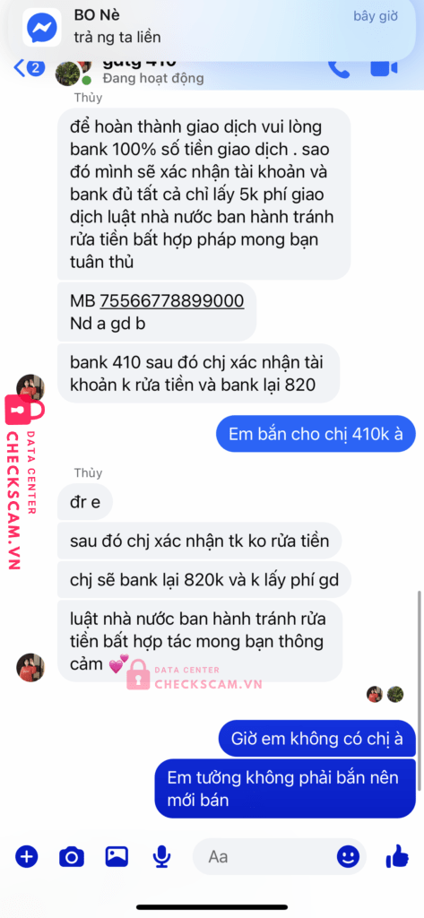 75566778899000 HO TAN THINH MB bị cảnh báo lừa đảo scam