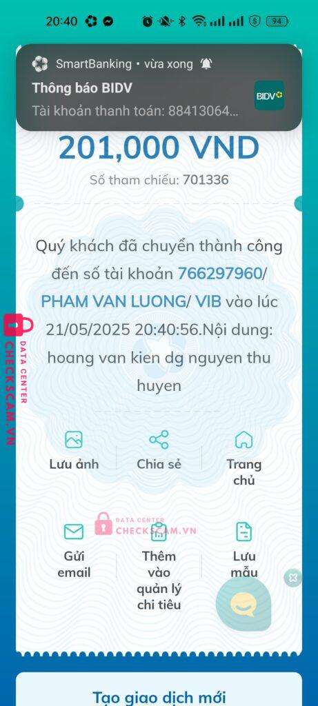 766297960 Pham Van Luong VIB bị cảnh báo lừa đảo scam