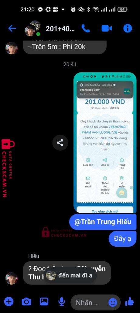 766297960 Pham Van Luong VIB bị cảnh báo lừa đảo scam