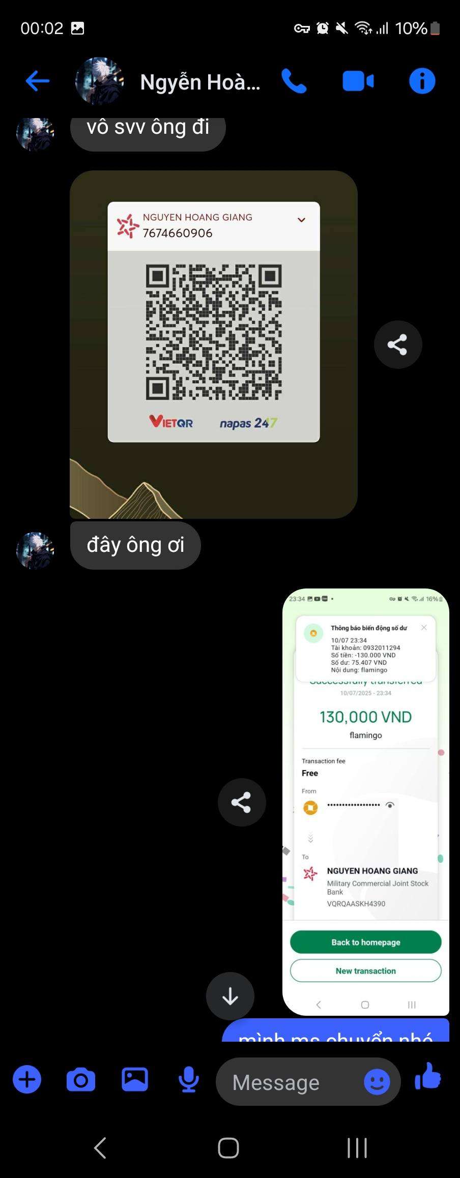 7674660906 NGUYEN HOANG GIANG MB bị cảnh báo lừa đảo scam