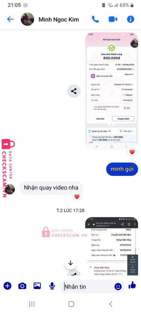 7772828799 TRUONG THI TRUC LY MB bị cảnh báo lừa đảo scam
