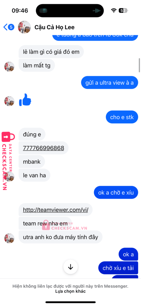 777766996868 Le Van Ha MB bị cảnh báo lừa đảo scam