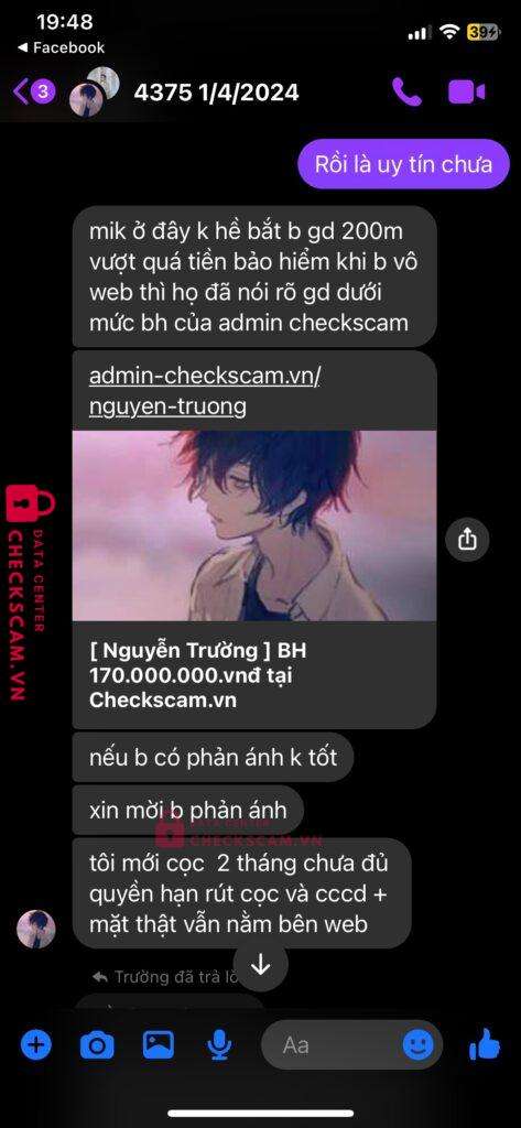 77779097777 HUYNH CHI TRUNG MB bị cảnh báo lừa đảo scam