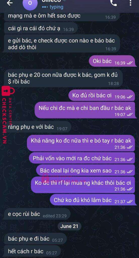 7788689999 DINH BAO LONG MB bị cảnh báo lừa đảo scam