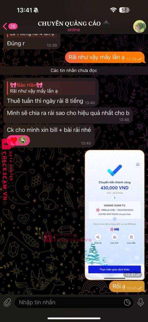 7800120012002 Hoang Xuan Tu MB bị cảnh báo lừa đảo scam