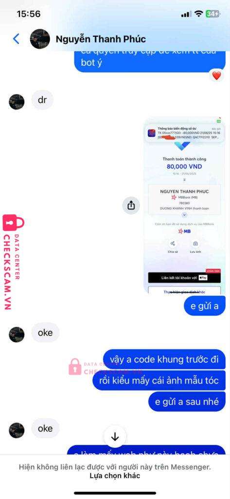 780380 NGUYEN THANH PHUC MB bị cảnh báo lừa đảo scam