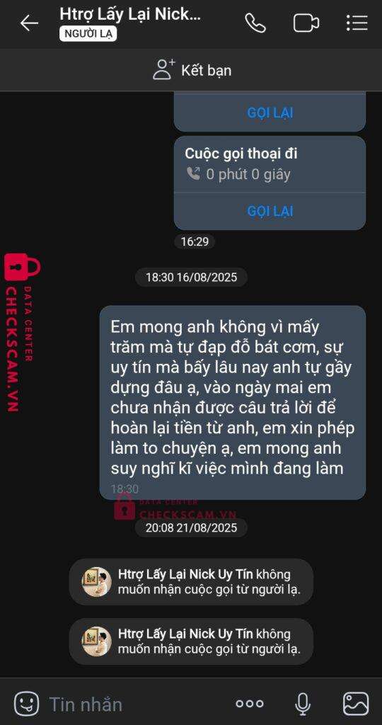 782492527 NGUYEN THANH HOA VIB bị cảnh báo lừa đảo scam