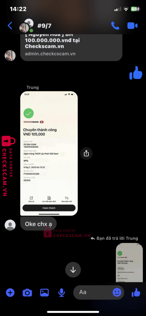 783916436064 PO SIN CONG LP BANK bị cảnh báo lừa đảo scam